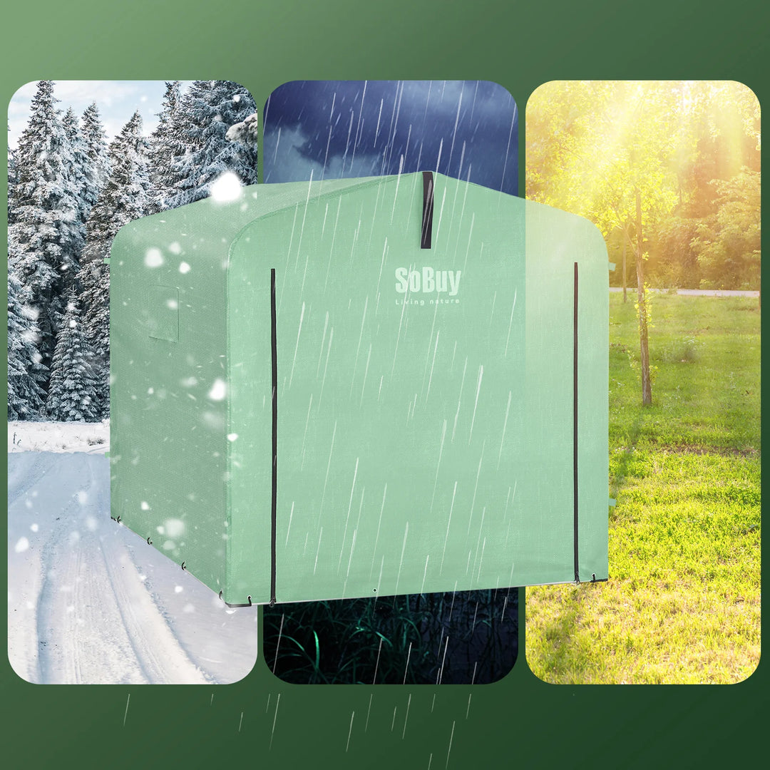 Robust og vejrbestandigt haveskur, grøn (159 x 219 x 165 cm)