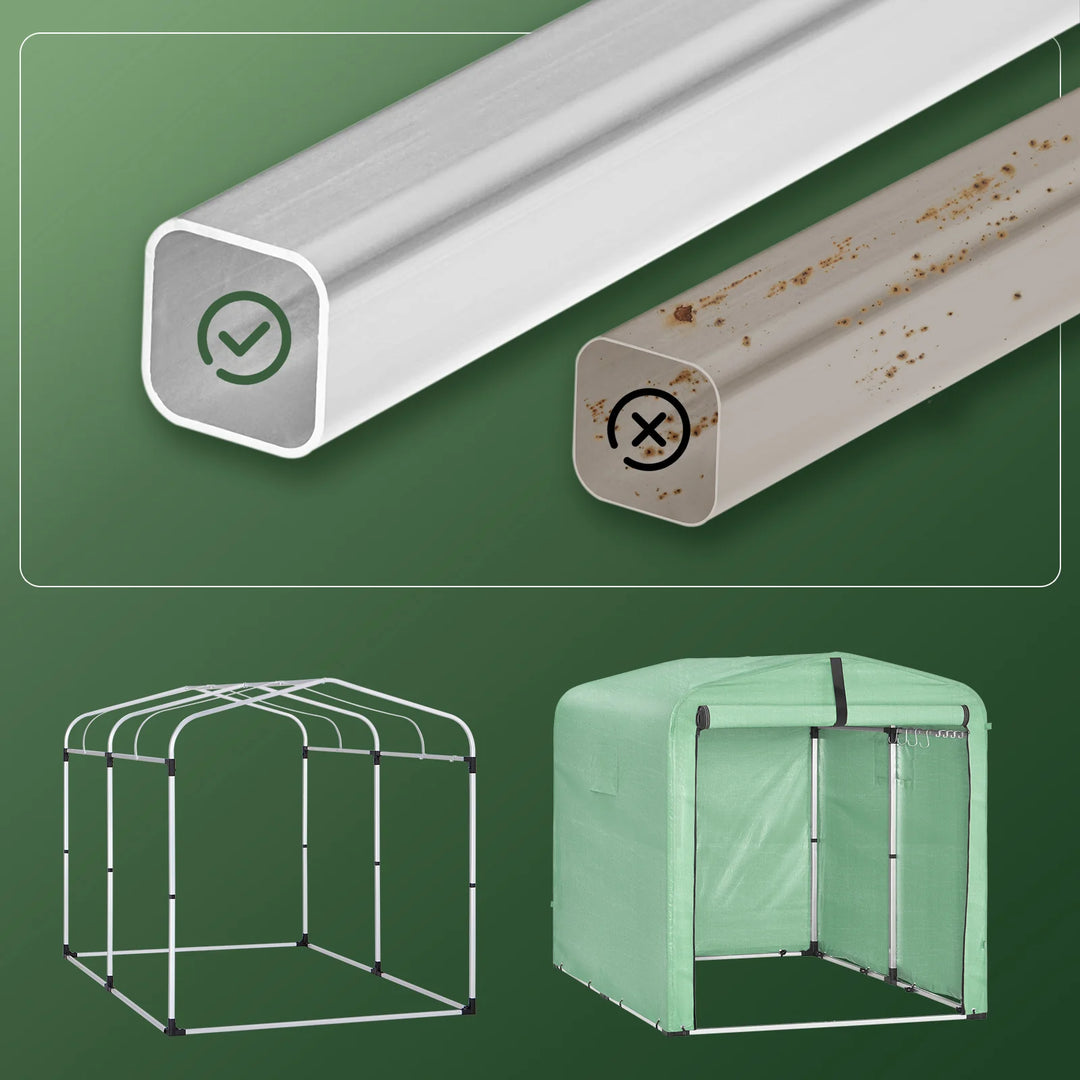 Robust og vejrbestandigt haveskur, grøn (159 x 219 x 165 cm)