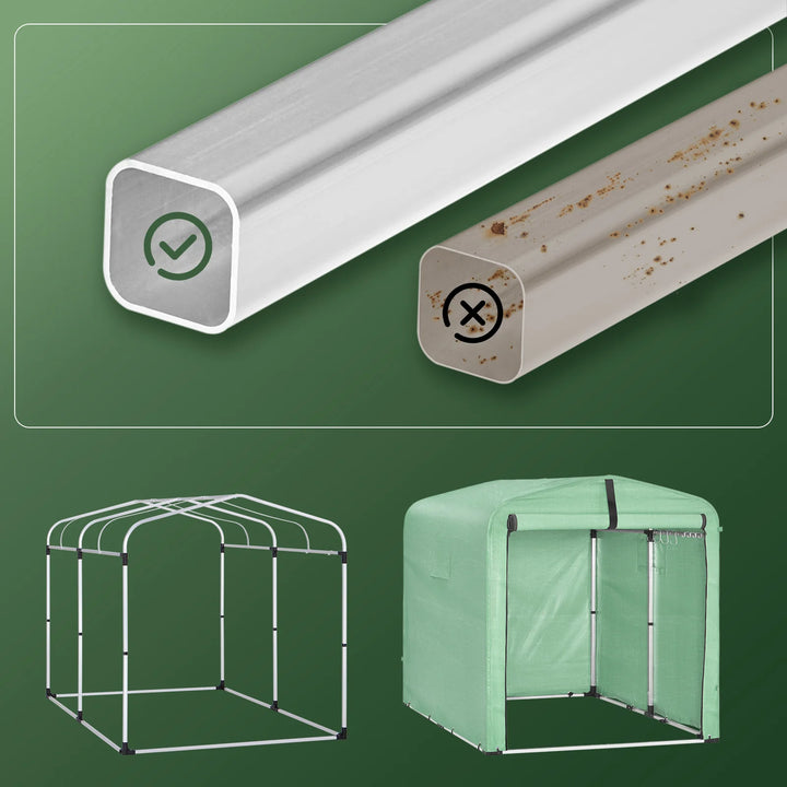 Robust og vejrbestandigt haveskur, grøn (159 x 219 x 165 cm)