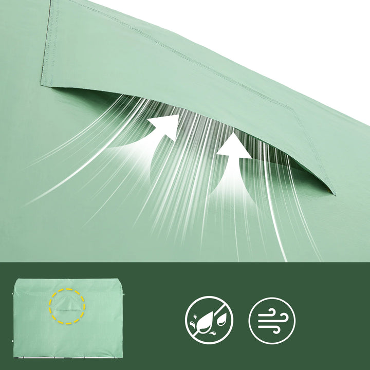 Robust og vejrbestandigt haveskur, grøn (159 x 219 x 165 cm)