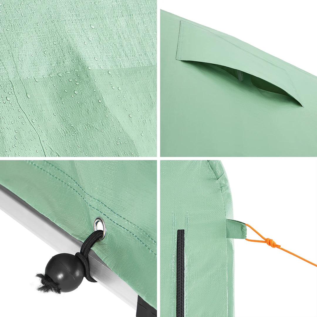 Robust og vejrbestandigt haveskur, grøn (159 x 219 x 165 cm)