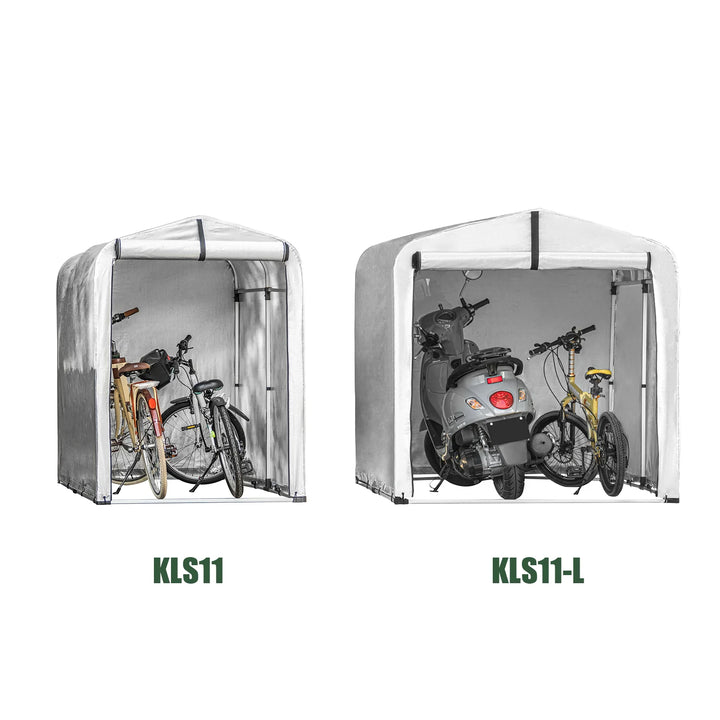 Mobilt redskabsskur – vandafvisende opbevaring til motorcykel, cykler og haveredskaber, sølv, 159 × 165 × 219 cm