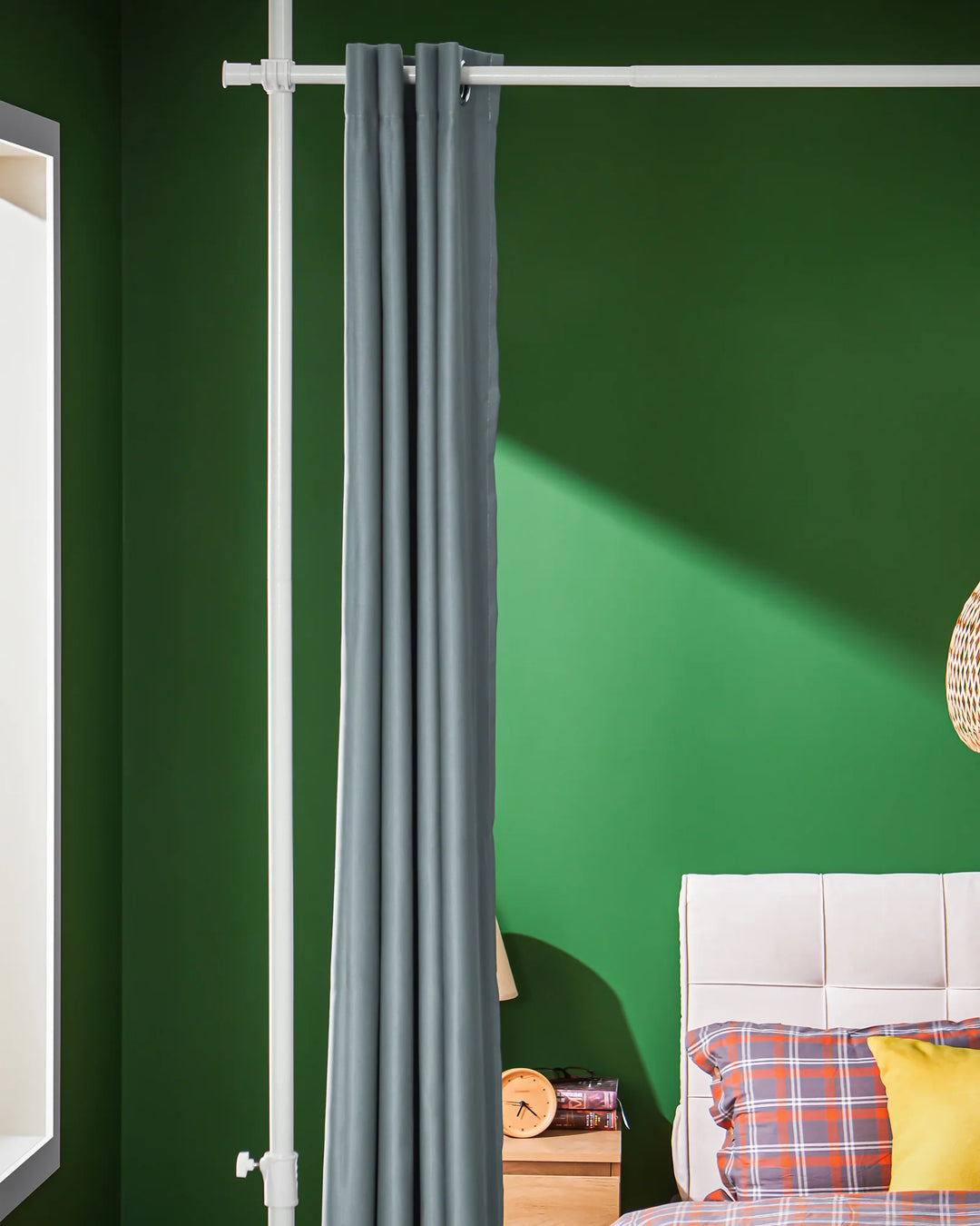 Rumdeler til indendørs brug, 1 bredt panel (162-266) x højde (199-262) cm, grå