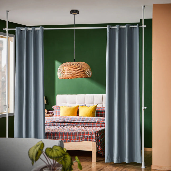 Rumdeler til indendørs brug, 1 bredt panel (162-266) x højde (199-262) cm, grå