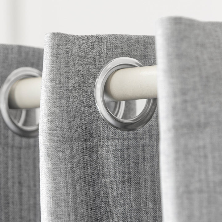 Mørklægningsgardiner med justerbare metalstænger, grå