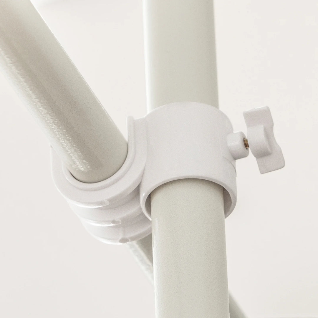 Mørklægningsgardiner med justerbare metalstænger, grå