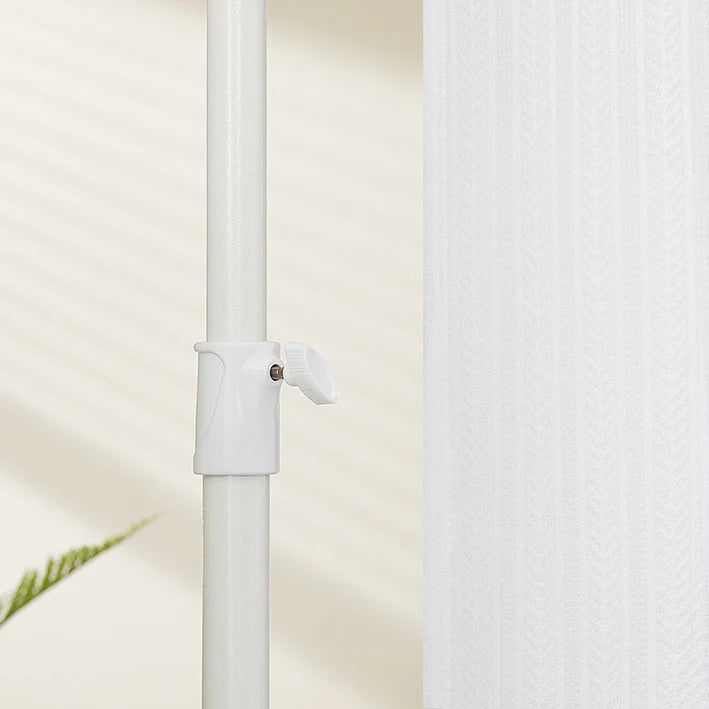 Justerbart teleskopgardin til mørklægning - Hvid, Bredde 162-266 cm, Højde 199-262 cm