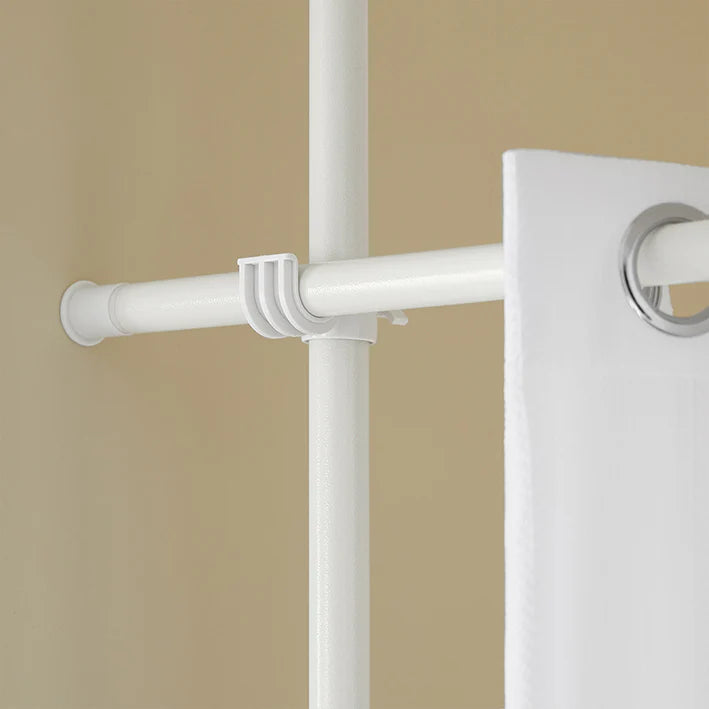 Justerbart teleskopgardin til mørklægning - Hvid, Bredde 162-266 cm, Højde 199-262 cm