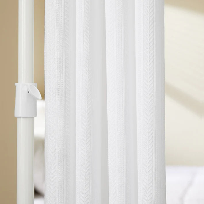 Justerbart teleskopgardin til mørklægning - Hvid, Bredde 162-266 cm, Højde 199-262 cm