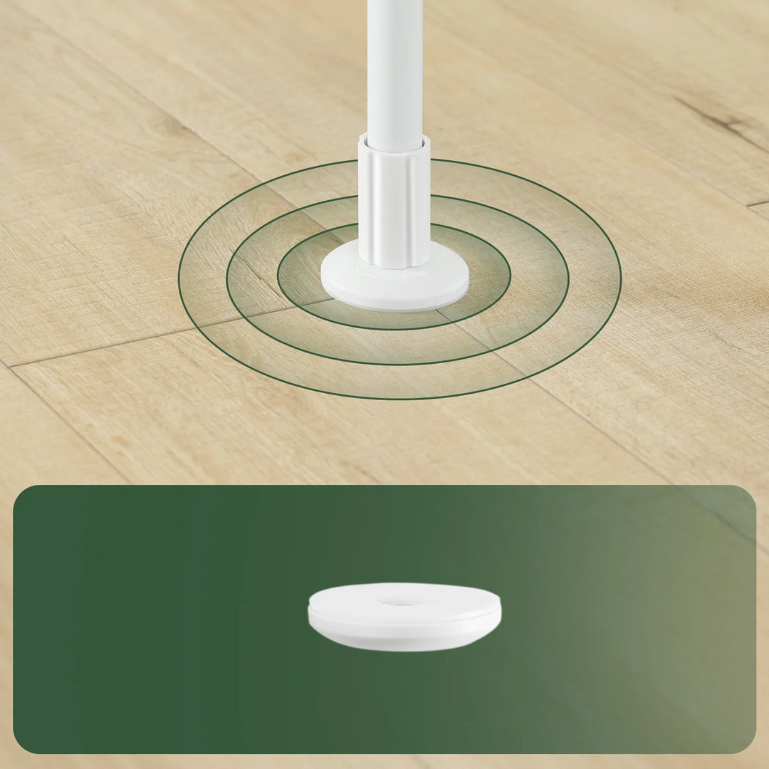 Justerbar teleskop tøjstativ med hylder og garderobestænger – hvid, kraftig og åben garderobeløsning