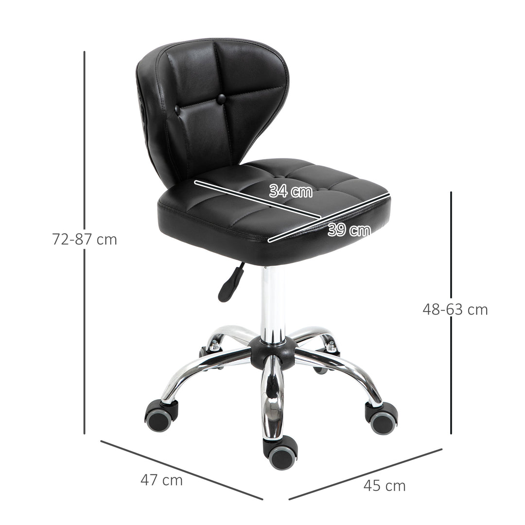 Sæt med 2 arbejdstabuer med ryglæn, 72-87 cm højdejusterbar, mørkegrå, 45 x 47 x 72-87 cm