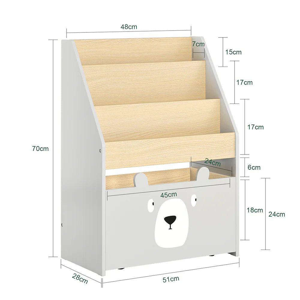 Opbevaringsreol til børneværelset, L51xB28xH70 cm