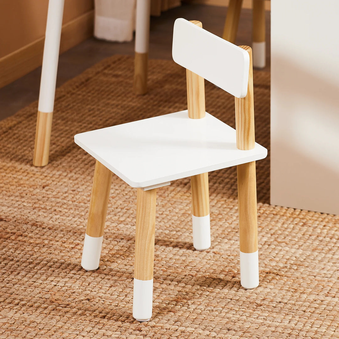 Skrivebord til børn med stol, B60 cm x H53 cm x L90 cm, hvid