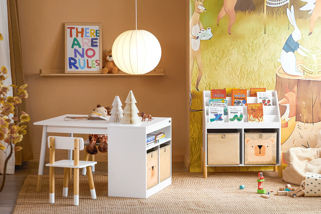 Skrivebord til børn med stol, B60 cm x H53 cm x L90 cm, hvid