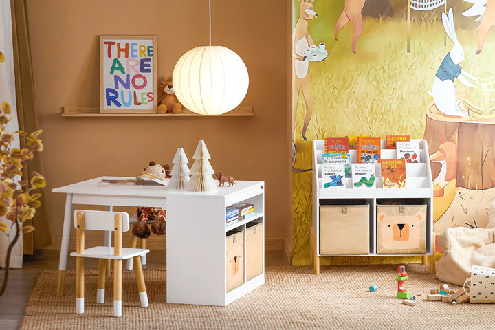 Skrivebord til børn med stol, B60 cm x H53 cm x L90 cm, hvid