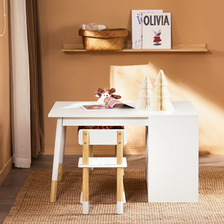 Skrivebord til børn med stol, B60 cm x H53 cm x L90 cm, hvid