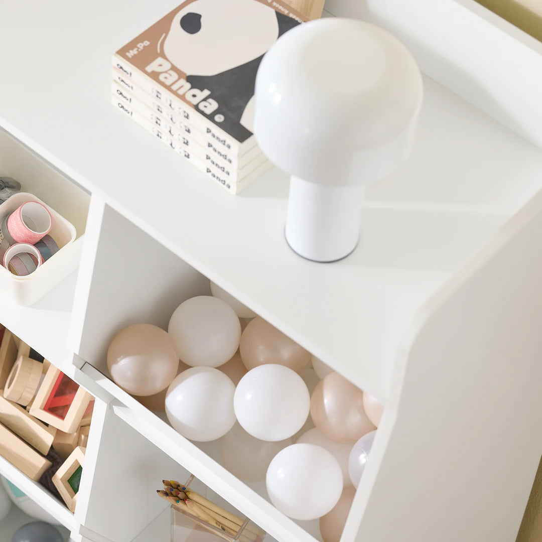 Montessori bogreol til børn: skab orden og selvstændighed, 95x34x105 cm, hvid