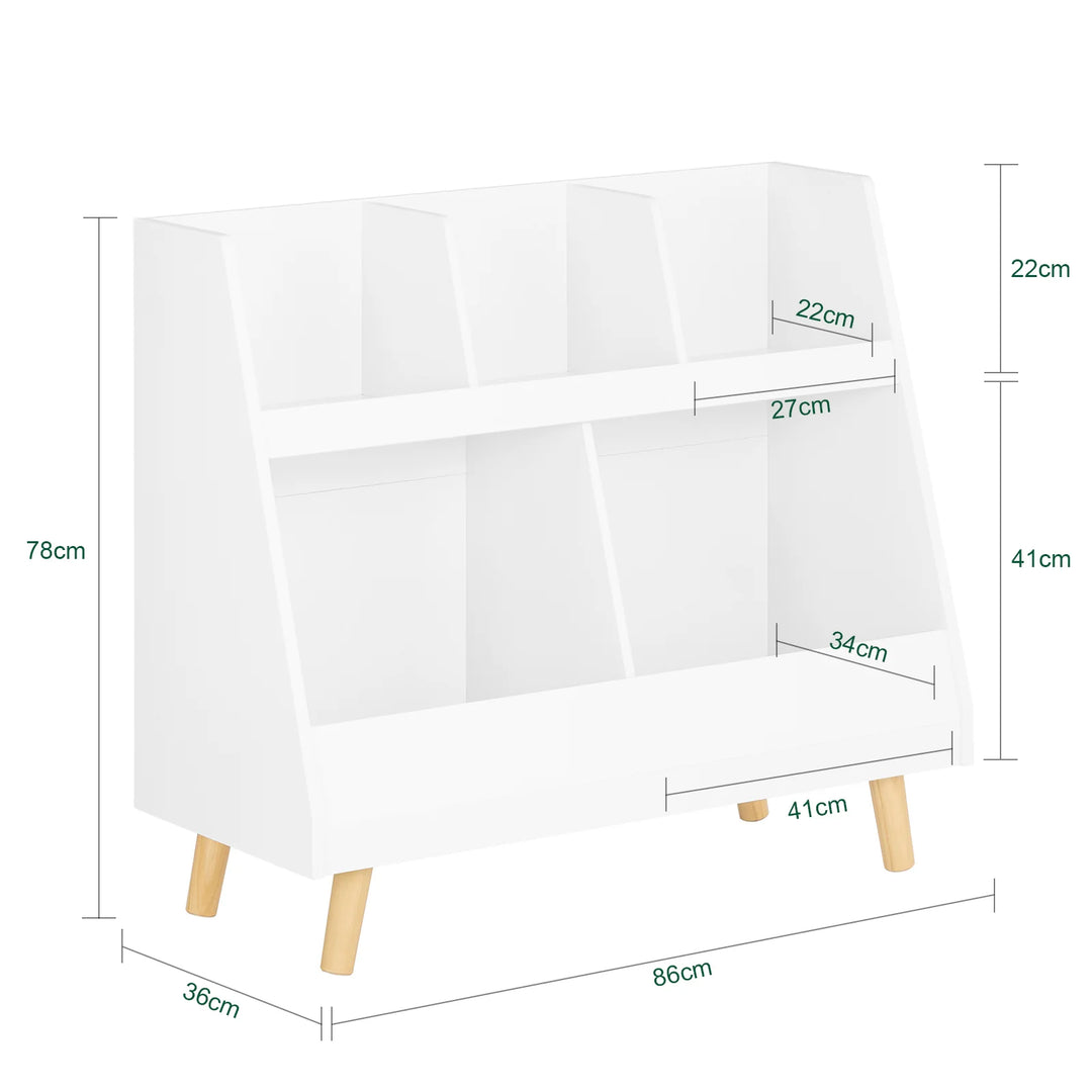 Reol til børneværelset, B86 x D36 x H77 cm, hvid