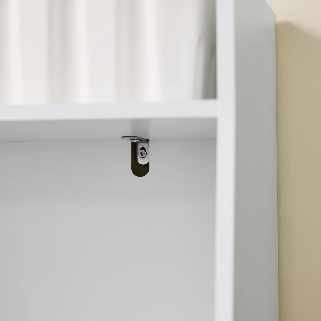 Montessori børnebibliotek med 5 åbne hylder til legetøjsopbevaring – hvid, 80 x 104 x 34 cm