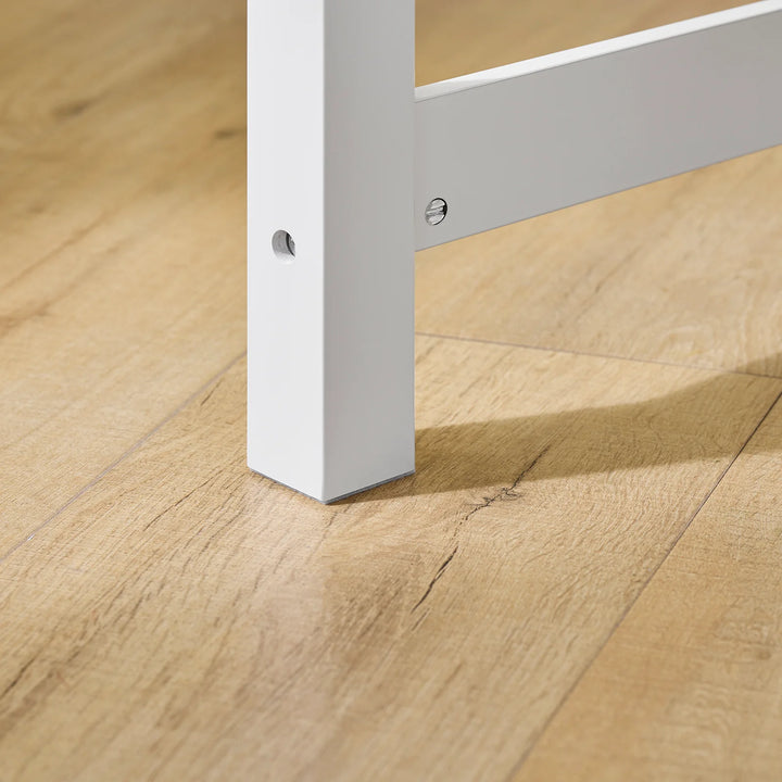 Børnebord og stol sæt med opbevaringshylder og papirrulleholder – hvid og naturel, 80x50x66 cm