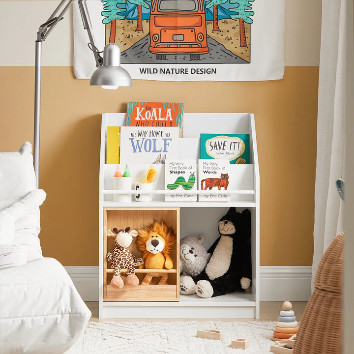 Hold styr på legetøjet med dette smarte børneskab i hvid (B63 x D35 x H80 cm)