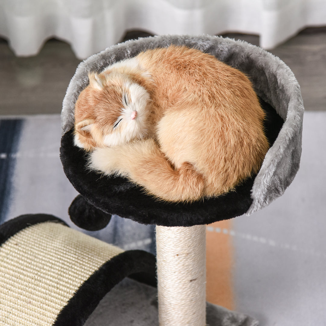 Kradsetræ med legebolde kradsetræ til katte sisalreb kradsetræer sort 35,5 x 37 x 46 cm