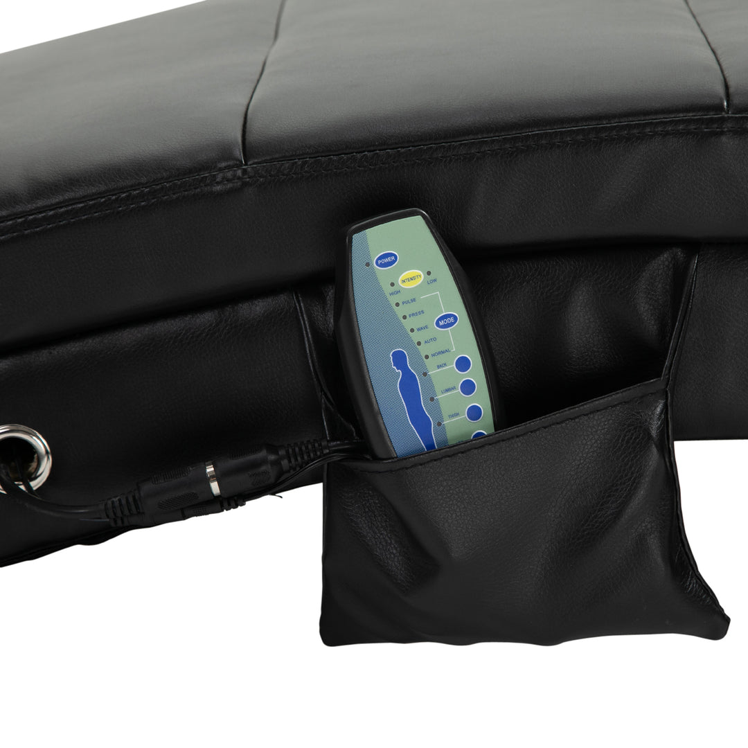 Afslappende lænestol med massagefunktion ergonomisk høj ryglæn med massagefunktion og hynde med zero-g design lænestol kunstlæder metalskum sort 58 x 163 x 87 cm