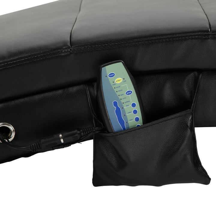 Afslappende lænestol med massagefunktion ergonomisk høj ryglæn med massagefunktion og hynde med zero-g design lænestol kunstlæder metalskum sort 58 x 163 x 87 cm