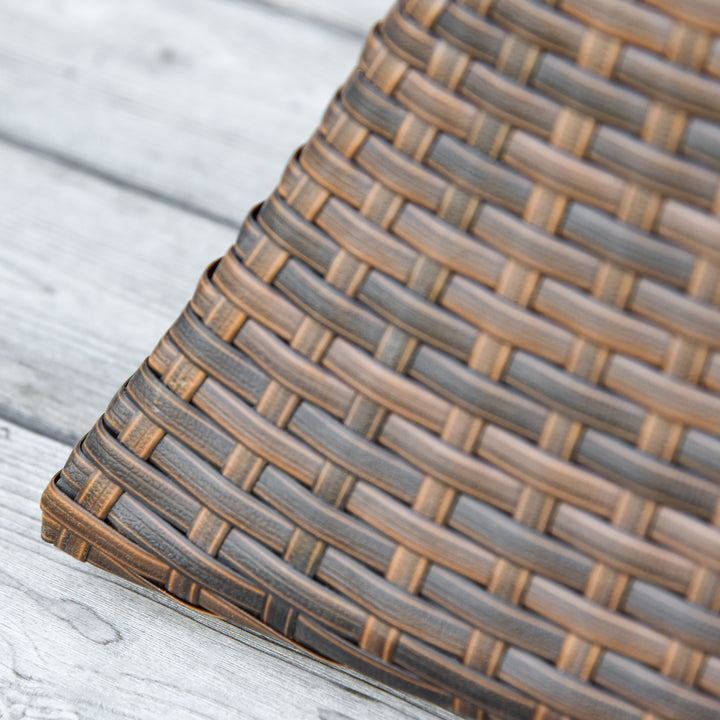 Havebord, sidebord, parasolstativ, havemøbler, terrasse, polyrattan, brun, 54 x 54 x 55 cm