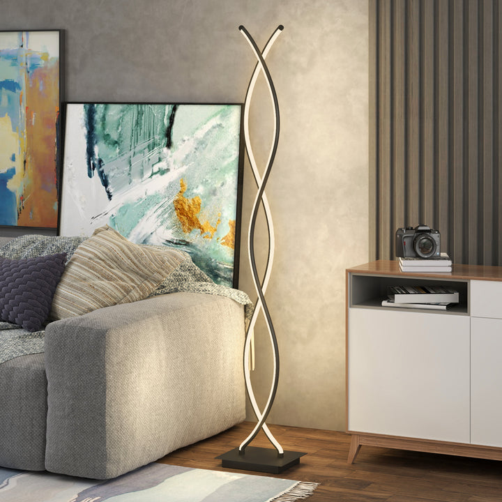 LED-gulvlampe dæmpbar 144 cm gulvlampe med fodkontakt sort