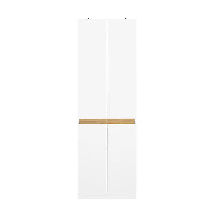 Garderobeskab i minimalistisk, skandinavisk stil, L61xB30xH192 cm, hvid