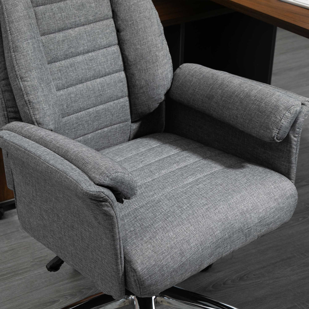Executive chair, højdejusterbar, 5 hjul, ergonomisk form, 68 cm x 69 cm x 126 cm, grå