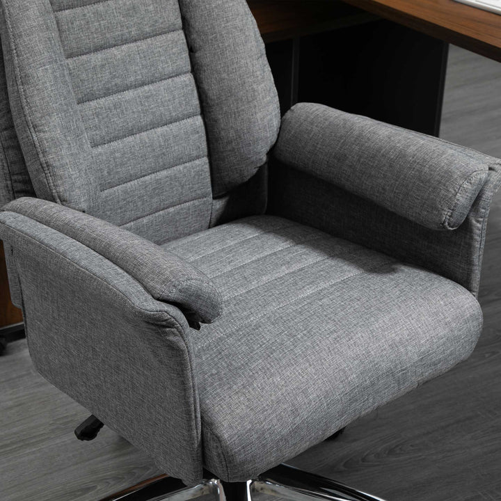Executive chair, højdejusterbar, 5 hjul, ergonomisk form, 68 cm x 69 cm x 126 cm, grå
