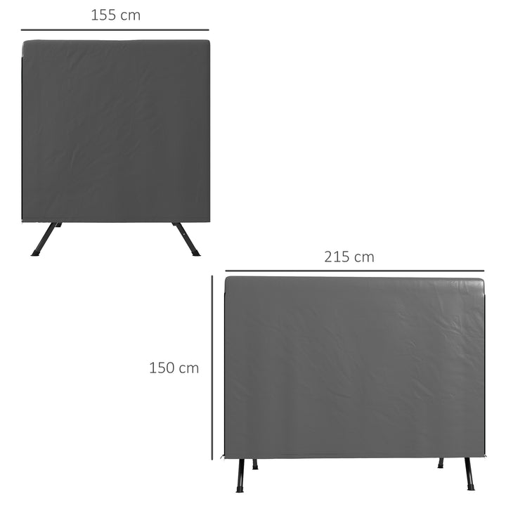 Havemøbelovertræk, beskyttelsesovertræk til havemøbler, 215 cm x 155 cm x 150 cm, mørkegrå