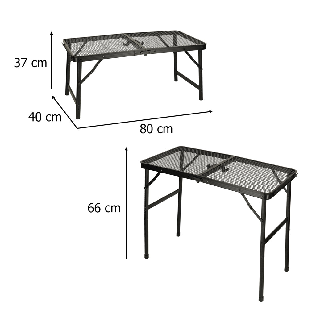LUARO rejsebord camping catering klapbord 80 x 40 x 66 x 37 cm
