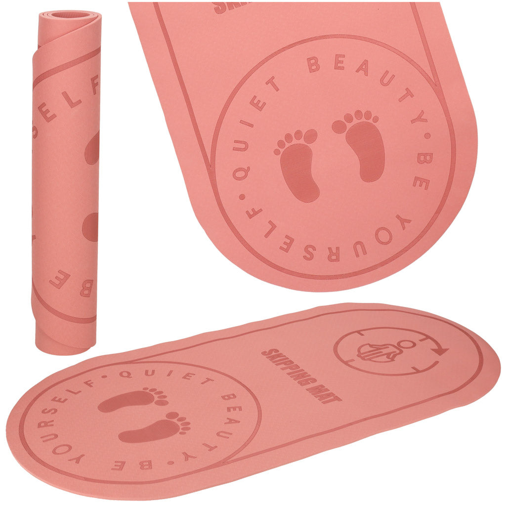 Yoga hoppemåtte lydisolerende skridsikker 127x63x0,6 cm pink