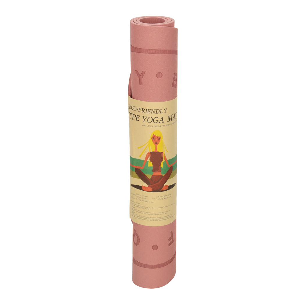 Yoga hoppemåtte lydisolerende skridsikker 127x63x0,6 cm pink
