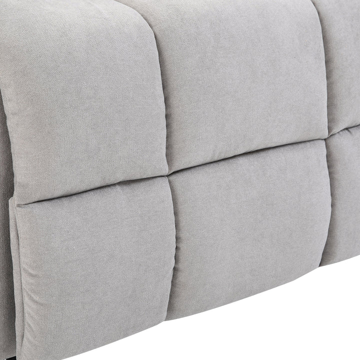Lænestol med løftehjælp, massagestol, lænestol med USB-port, TV-stol med fjernbetjening, sidelomme, TV-lænestol med fløjlslook, grå