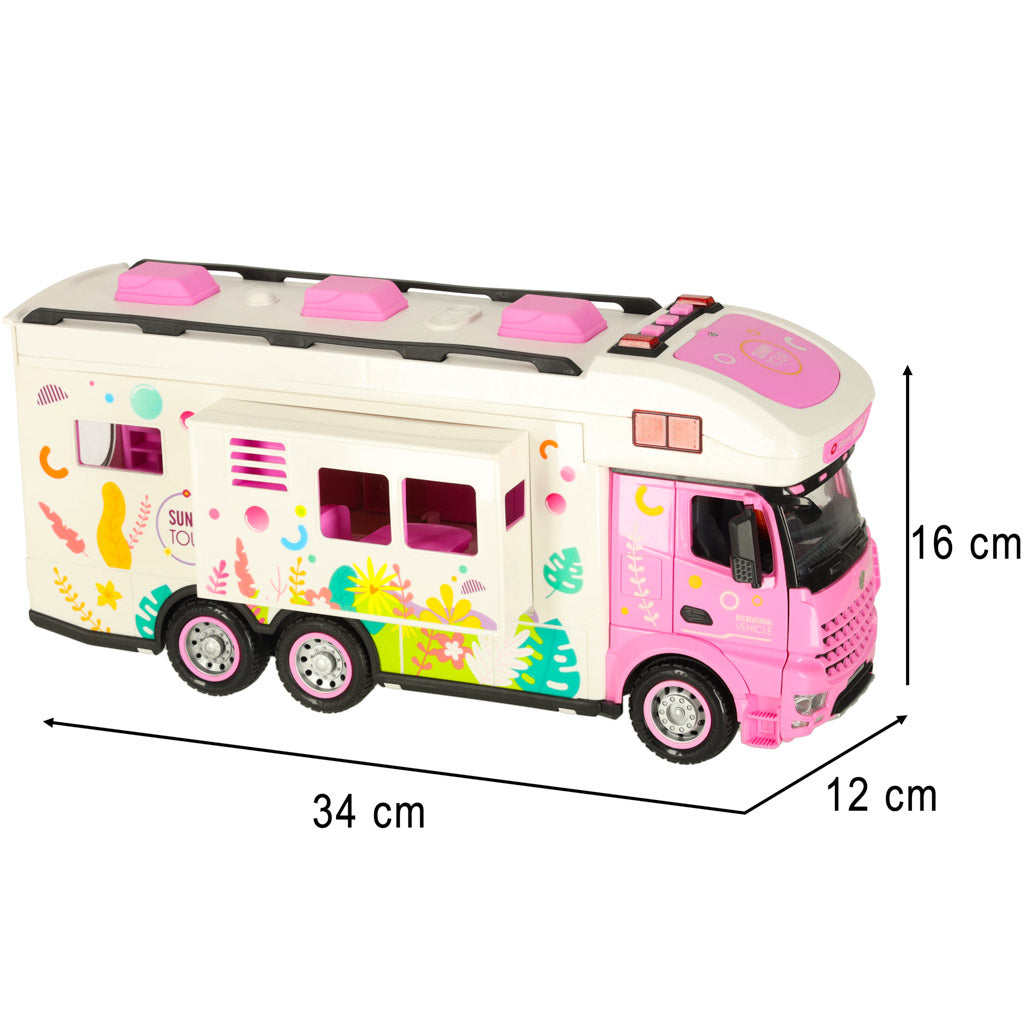 Fjernbetjent campingvogn autocamper bil 2.4GHz lyde lys tilbehør pink