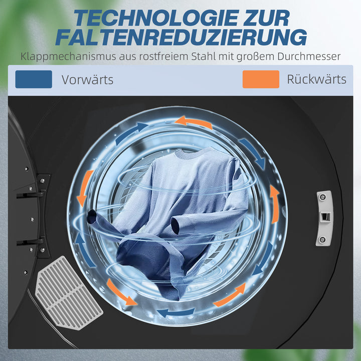 Tørretumbler, 6 programmer, 40-60°c, 4 kg kapacitet, kompakt, touch-betjening, sort