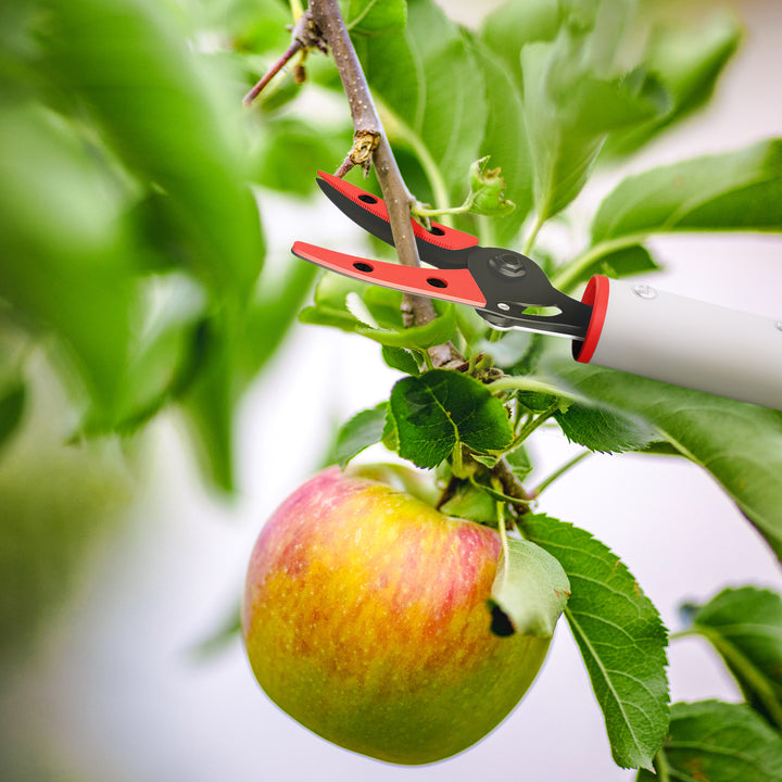 1,2 M træsaks, beskæresaks til klipning, havebeskæresaks med aluminiumshåndtag, havesaks med langt håndtag, rød