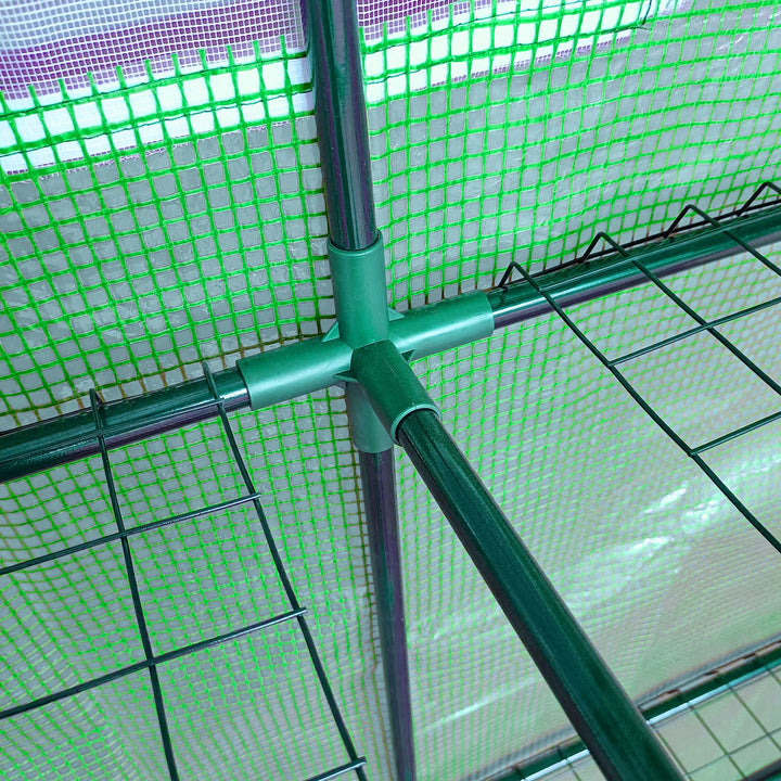 Polytunnel tomatdrivhus med netvindue, drivhus med rulleporte, dyrkehus med uv-beskyttelse, grøn, 200 x 100 x 215 cm
