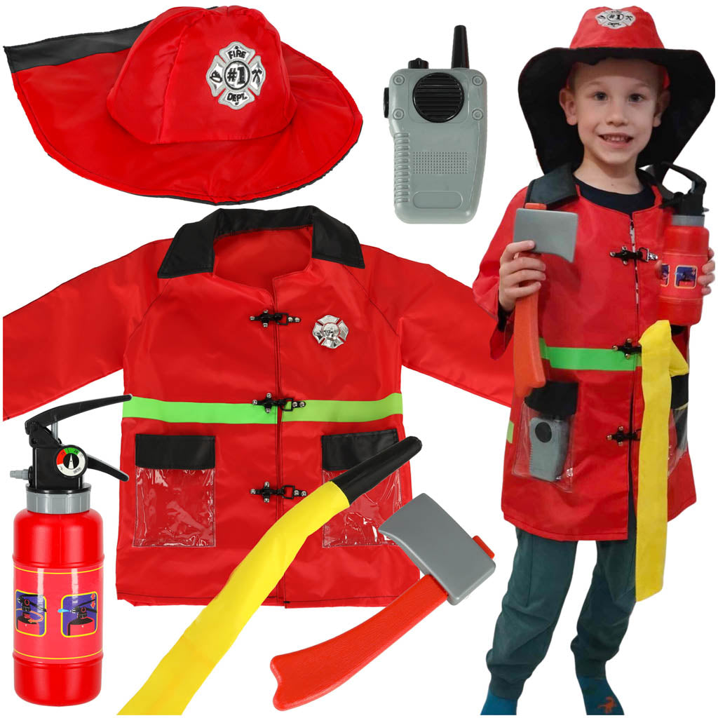 Brandmands walkie-talkie karnevalskostume 3-8 år