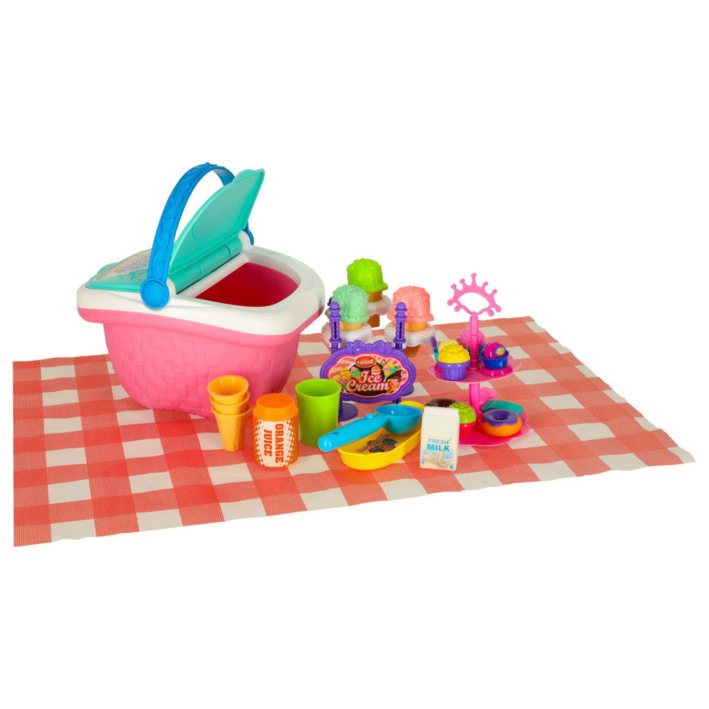 Picnickurv isbutik desserter mad forplejning snacks til picnic
