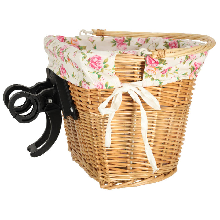 Fletkurv til cykelforkurv flettet blomsterindsats