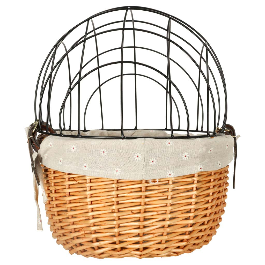 Cykelkurv i rattan med metalramme