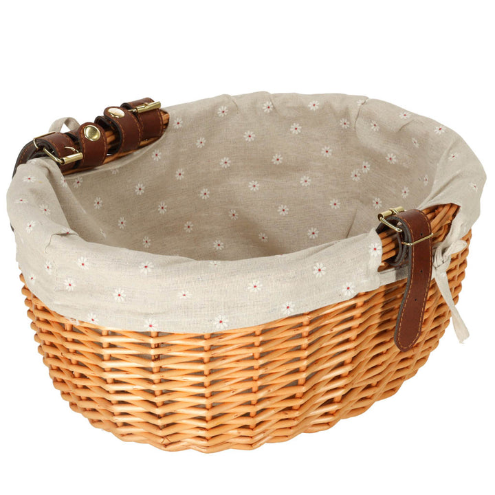Cykelkurv i rattan med metalramme