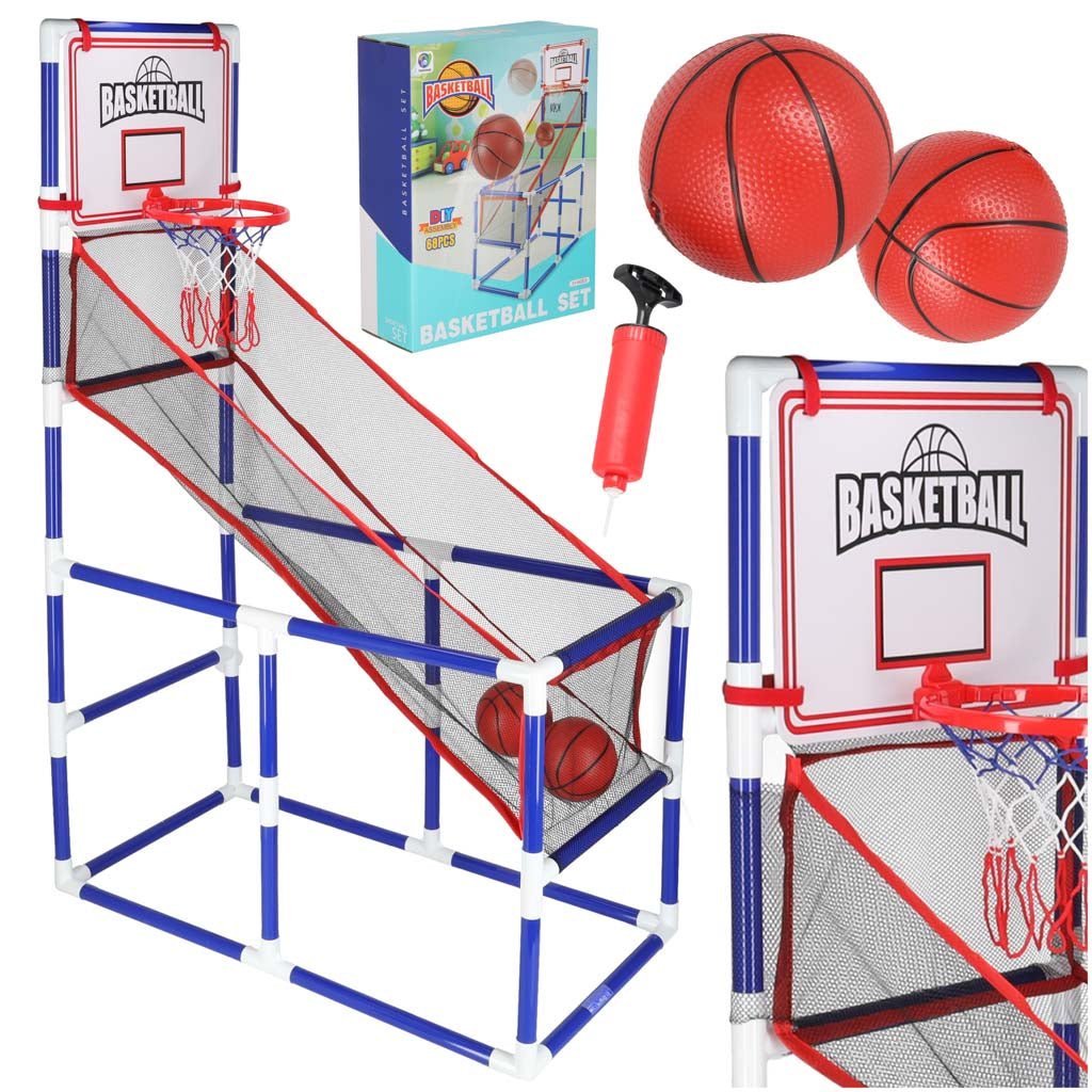 Basketball sportsarkadespil bærbar basketball pumpe med 2 bolde.