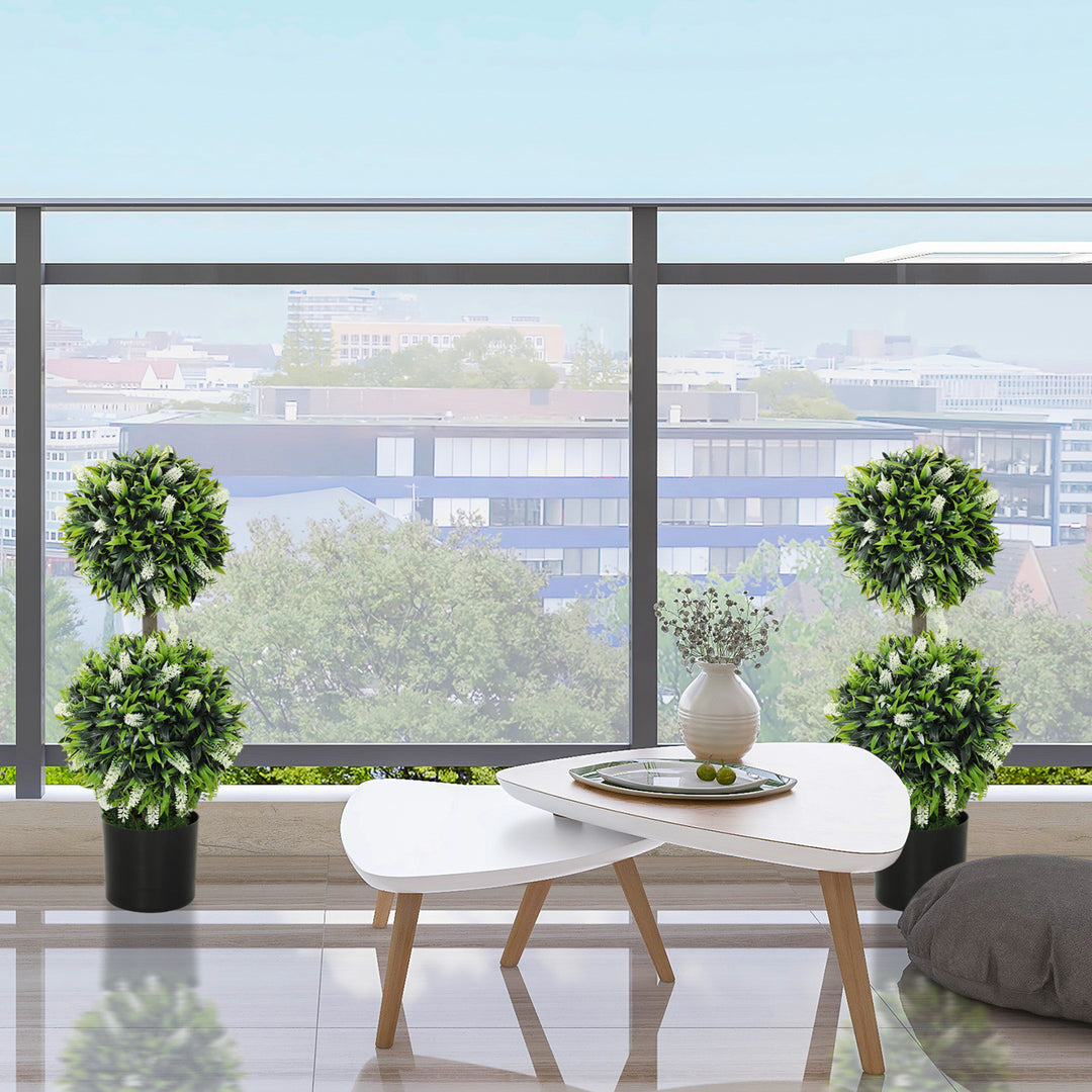 Sæt med 2 kunstige planter, uv-resistent kunstig plante i en urtepotte, 70 cm stueplante til stue, have