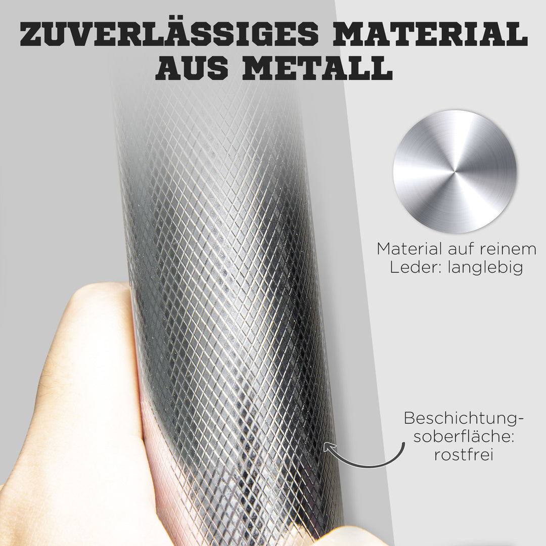 Håndvægt, vægtstang, 2-i-1, 20 kg, 8 vægtskiver, rustfrit stål, sort, 95 x 16 x 16 cm